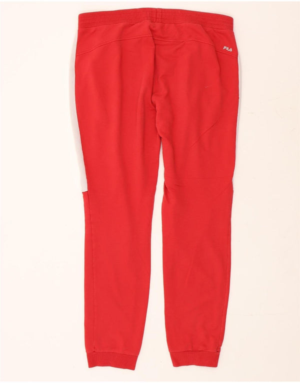 Fila Mens Tracksuit Trousers Joggers XL  Red Colourblock Cotton