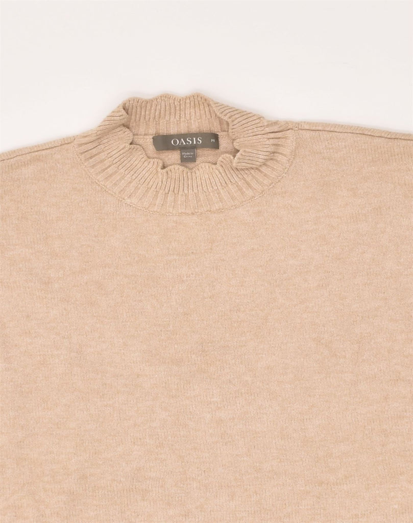 OASIS Womens Oversized Turtle Neck Jumper Sweater UK 14 Medium Beige | Vintage Oasis | Thrift | Second-Hand Oasis | Used Clothing | Messina Hembry 