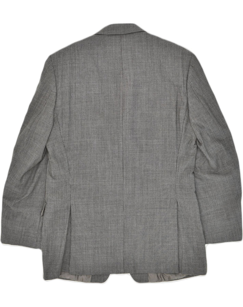 CALVIN KLEIN Mens Long 2 Button Blazer Jacket UK 42 XL Grey Houndstooth | Vintage Calvin Klein | Thrift | Second-Hand Calvin Klein | Used Clothing | Messina Hembry 