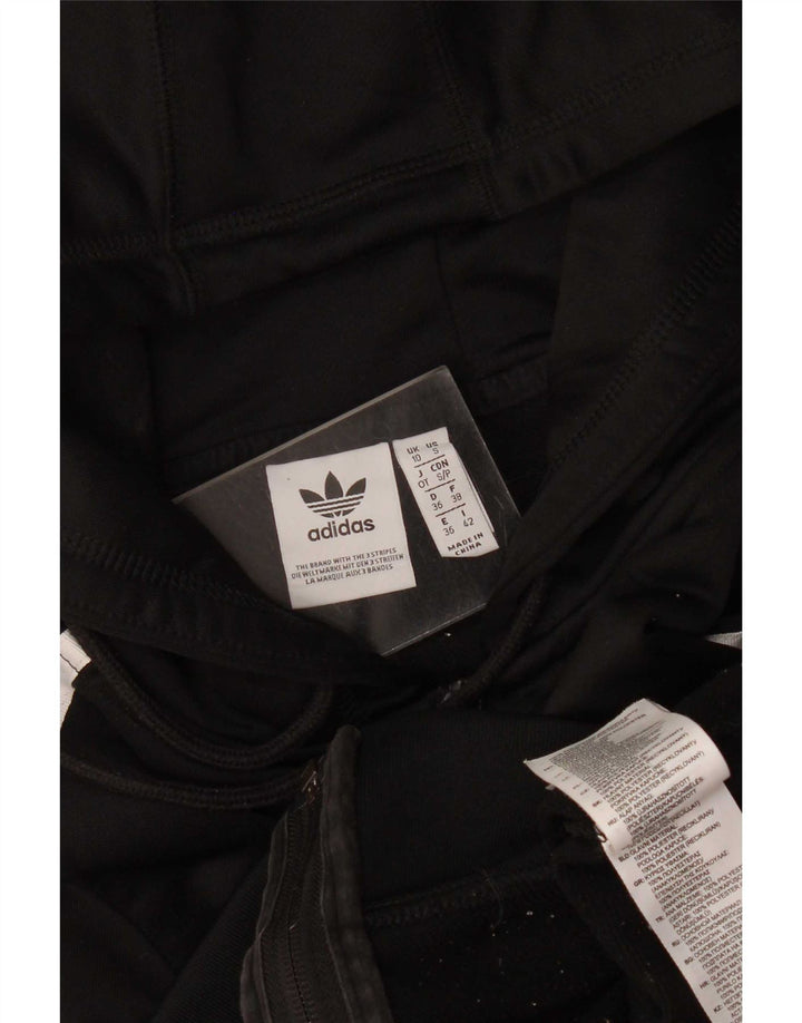 Adidas Womens Zip Hoodie Sweater UK 10 Small Black Polyester