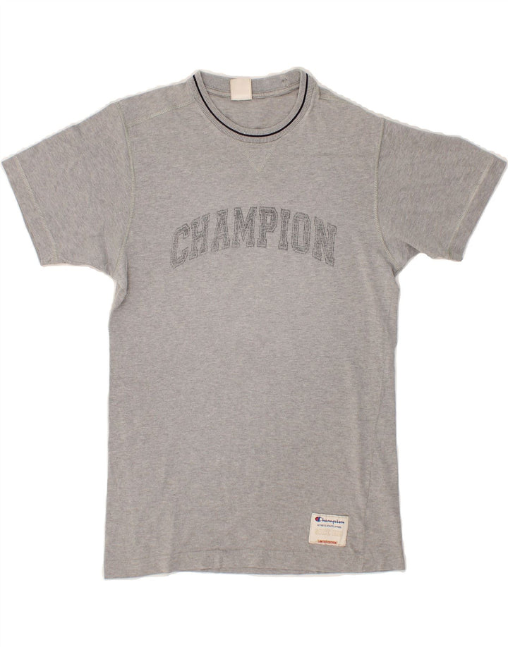 CHAMPION Womens Graphic T-Shirt Top UK 12 Medium Grey Cotton Vintage Champion and Second-Hand Champion from Messina Hembry 