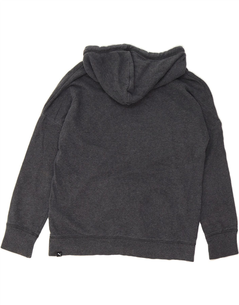 PUMA Womens Oversized Hoodie Jumper UK 14 Large Grey Cotton Vintage Puma and Second-Hand Puma from Messina Hembry 