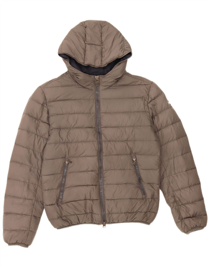 Colmar Womens Hooded Padded Jacket IT 44 Medium Grey Polyester