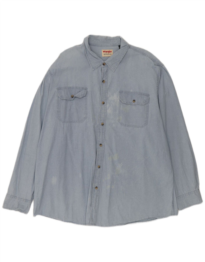 Wrangler Mens Shirt 2XL Blue Cotton