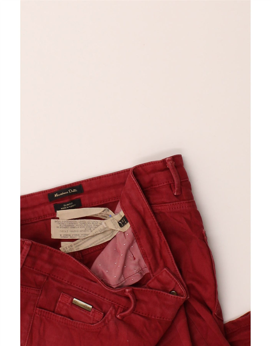MASSIMO DUTTI Womens Slim Jeans EU 36 XS W32 L30 Red Cotton Vintage Massimo Dutti and Second-Hand Massimo Dutti from Messina Hembry 