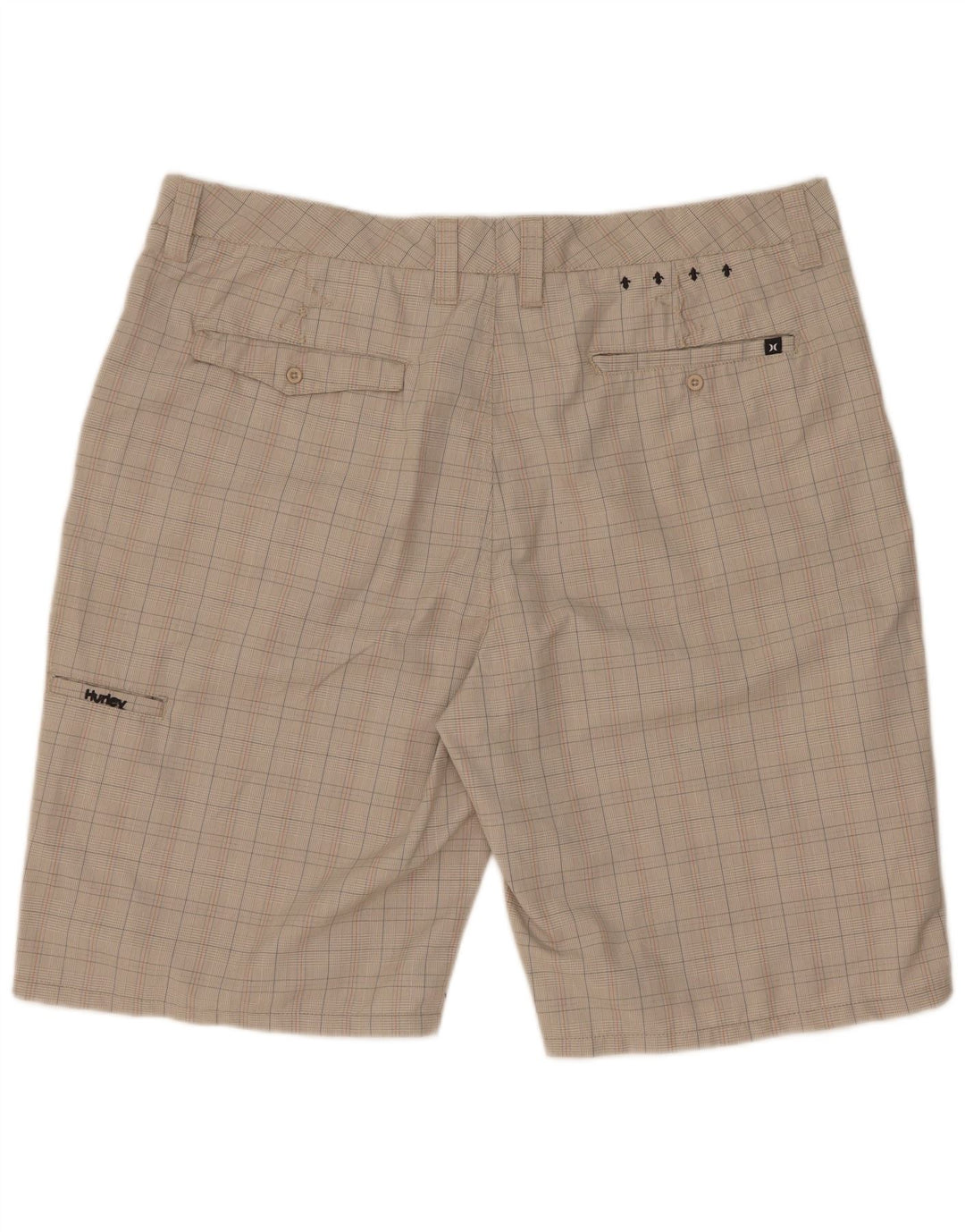 Hurley Mens Cargo Shorts W38 XL Grey Check Polyester