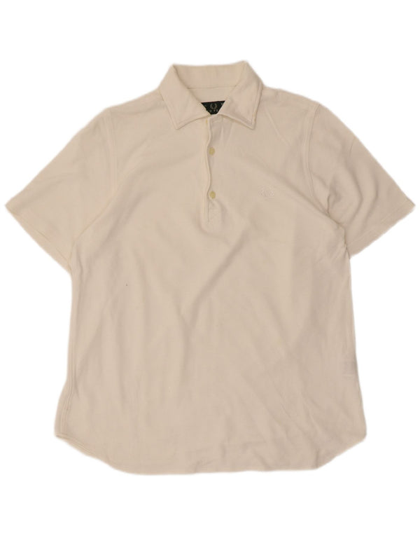 Fred Perry Mens Polo Shirt Medium White Cotton