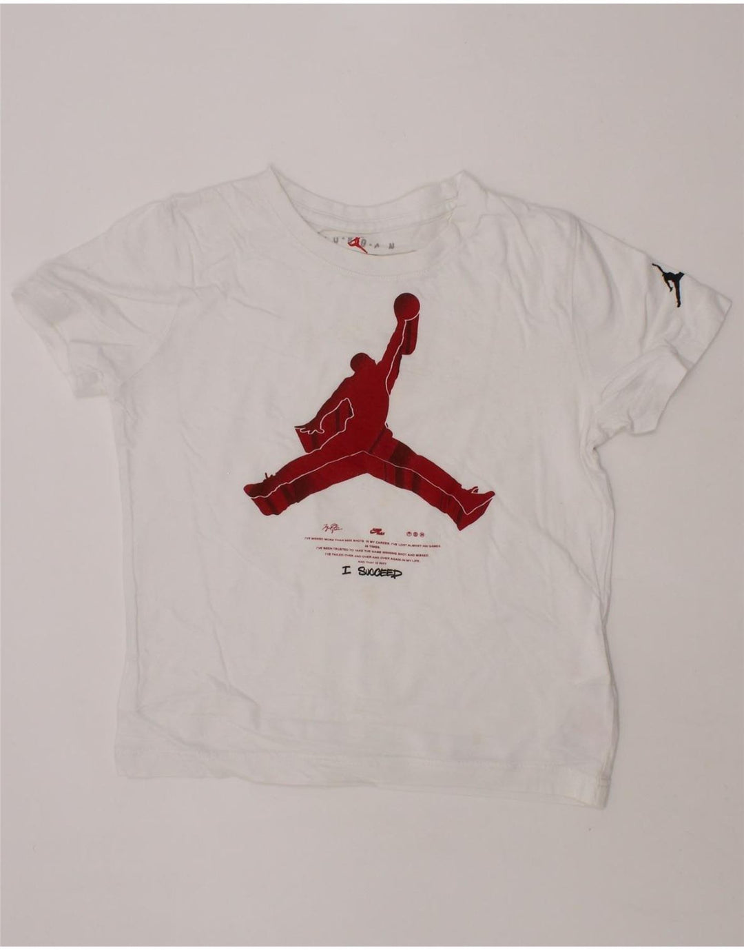 JORDAN Boys Graphic T-Shirt Top 5-6 Years Medium  White Cotton Vintage Jordan and Second-Hand Jordan from Messina Hembry 