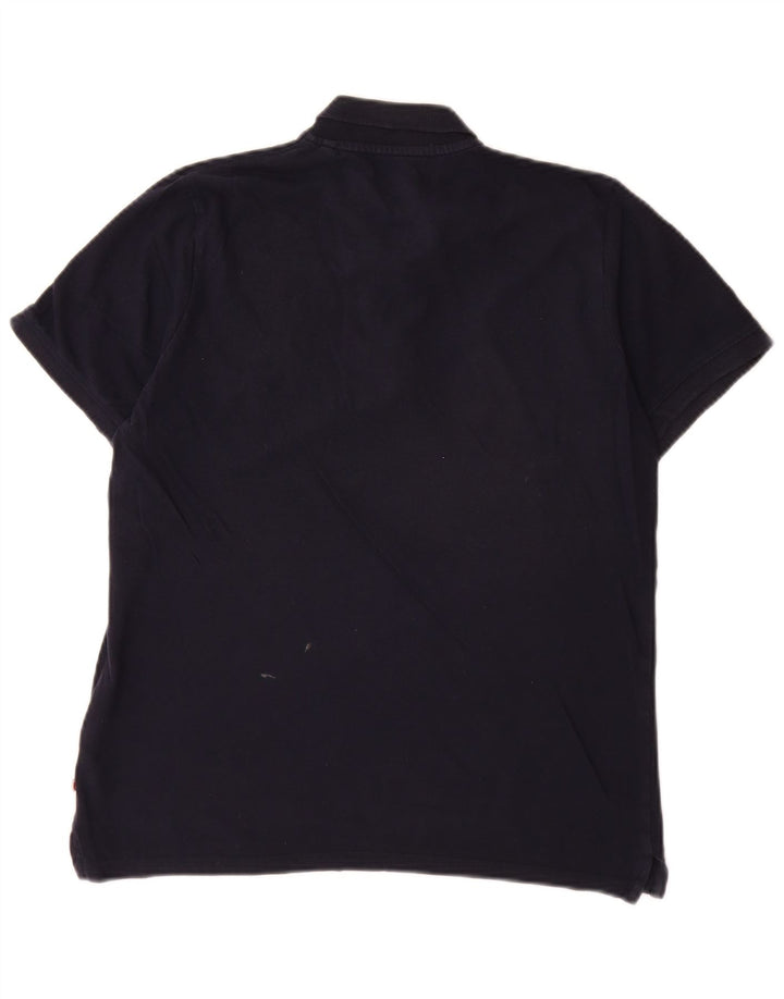 Jack & Jones Mens Polo Shirt Small Navy Blue Cotton