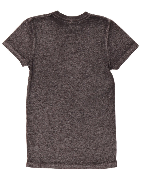 Hard Rock Cafe Womens London Graphic T-Shirt Top UK 6 XS Grey Flecked