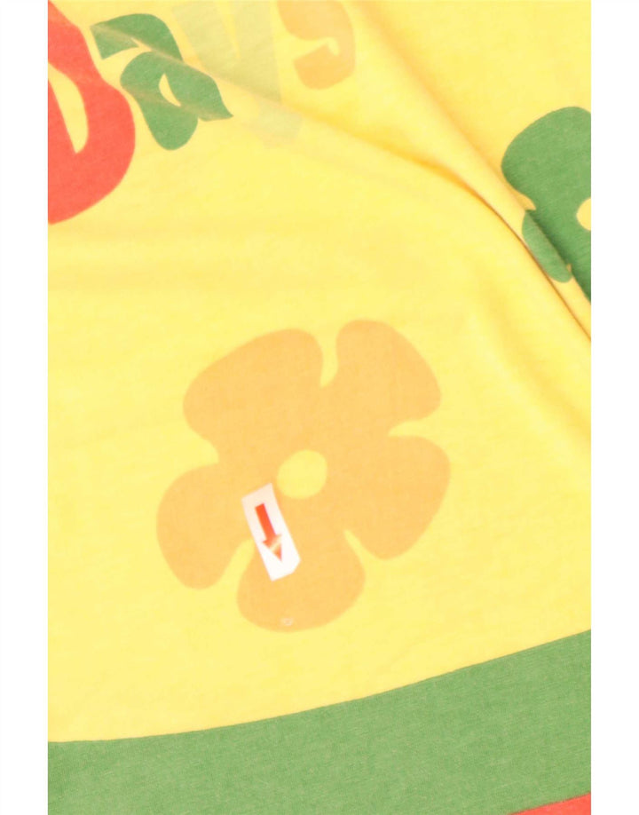 S.Oliver Mens Graphic T-Shirt Top Large Yellow Colourblock