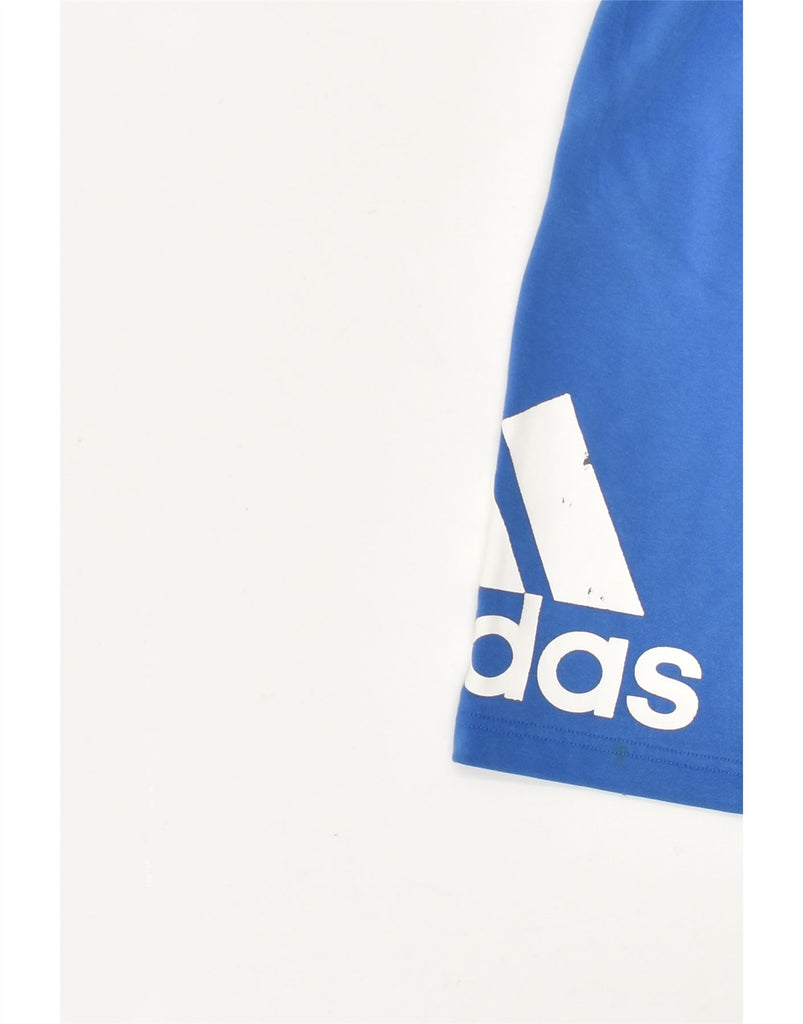 ADIDAS Boys Graphic Sport Shorts 13-14 Years Blue Cotton | Vintage Adidas | Thrift | Second-Hand Adidas | Used Clothing | Messina Hembry 
