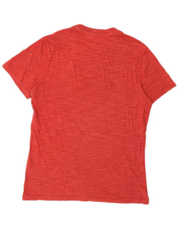 Reebok Mens Graphic T-Shirt Top Small Burgundy Flecked Cotton