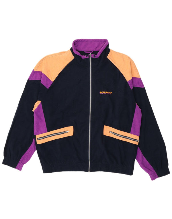 Vintage Mens Tracksuit Top Jacket IT 56 2XL Black Colourblock