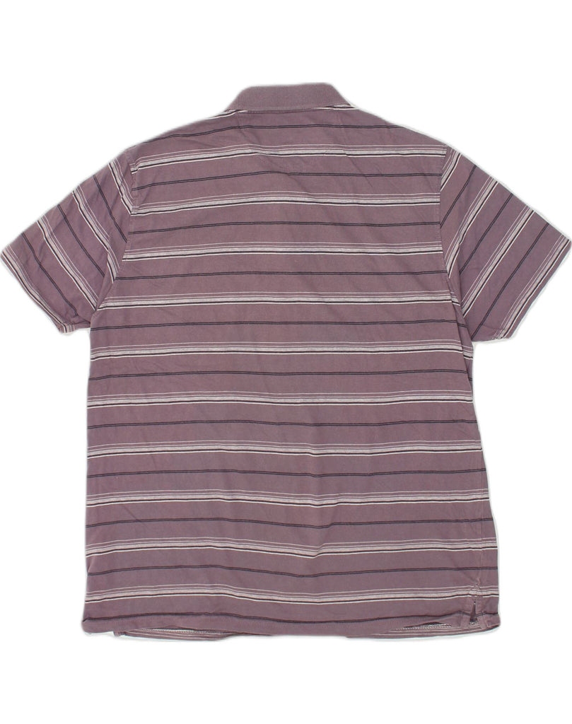 PRINGLE Mens Polo Shirt Large Purple Striped Cotton | Vintage Pringle | Thrift | Second-Hand Pringle | Used Clothing | Messina Hembry 