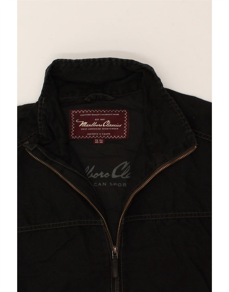MARLBORO CLASSICS Womens Bomber Jacket IT 48 XL Black Cotton | Vintage Marlboro Classics | Thrift | Second-Hand Marlboro Classics | Used Clothing | Messina Hembry 