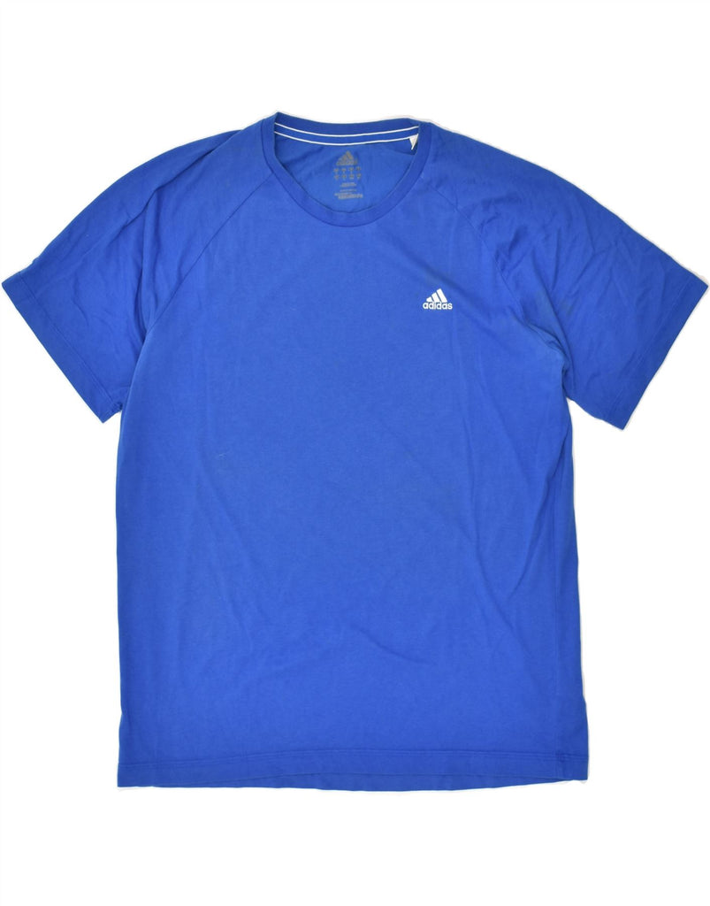 ADIDAS Mens T-Shirt Top Large Blue Cotton | Vintage Adidas | Thrift | Second-Hand Adidas | Used Clothing | Messina Hembry 