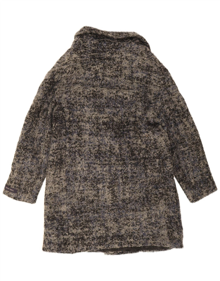 Marks & Spencer Womens Double Breasted Coat UK 12 Medium Grey Flecked
