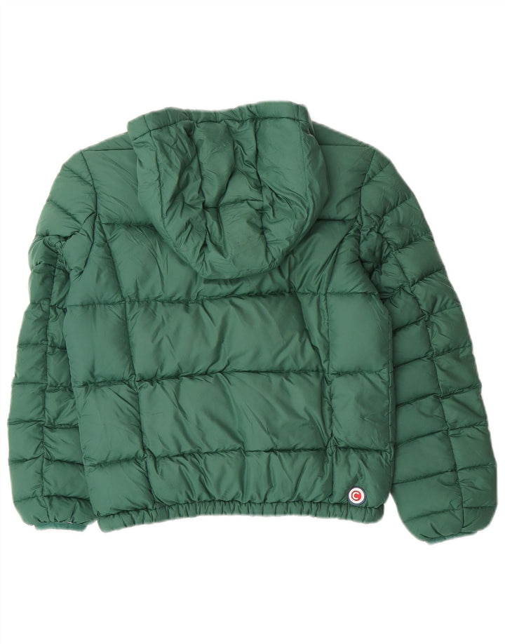 COLMAR Boys Hooded Padded Jacket 7-8 Years Green Polyester