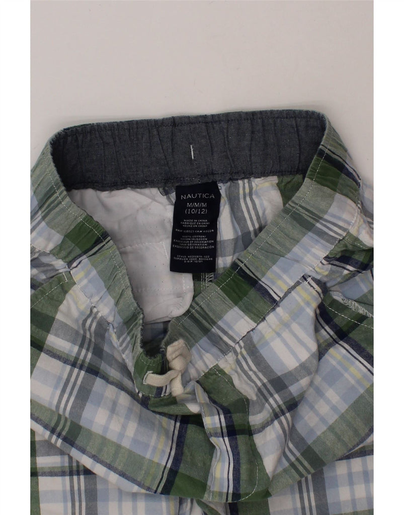 NAUTICA Boys Chino Shorts 10-11 Years Medium W26  Green Check Cotton Vintage Nautica and Second-Hand Nautica from Messina Hembry 