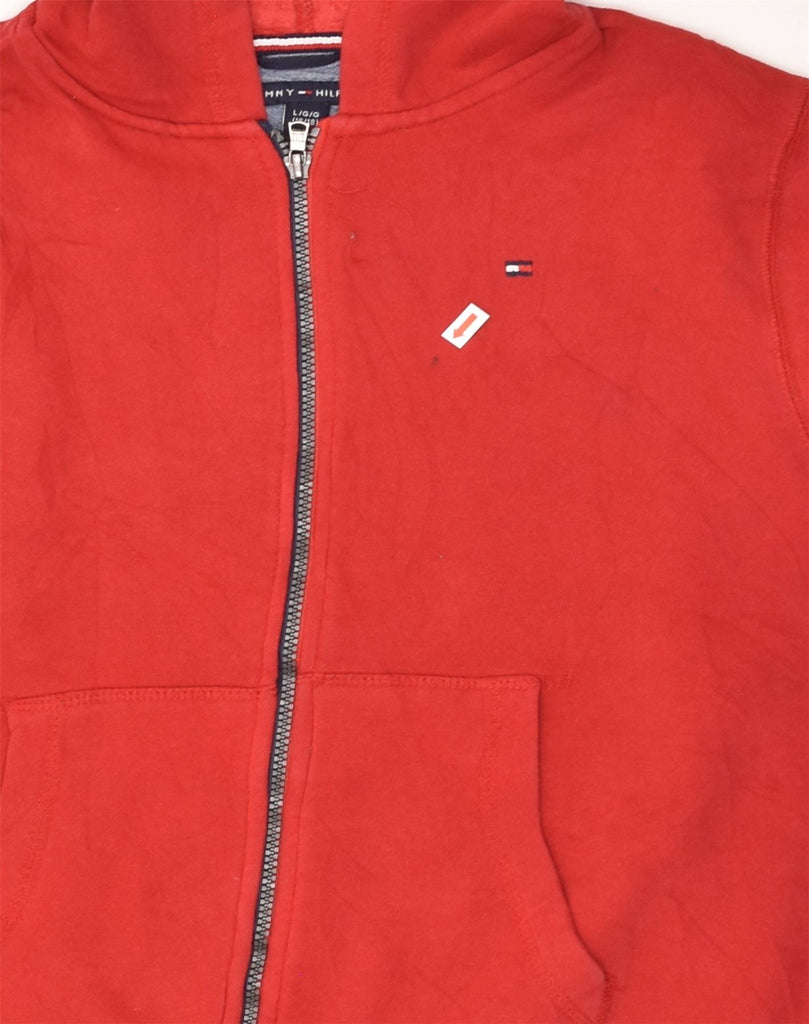 TOMMY HILFIGER Boys Graphic Hoodie Jumper 15-16 Years Large Red Cotton | Vintage Tommy Hilfiger | Thrift | Second-Hand Tommy Hilfiger | Used Clothing | Messina Hembry 