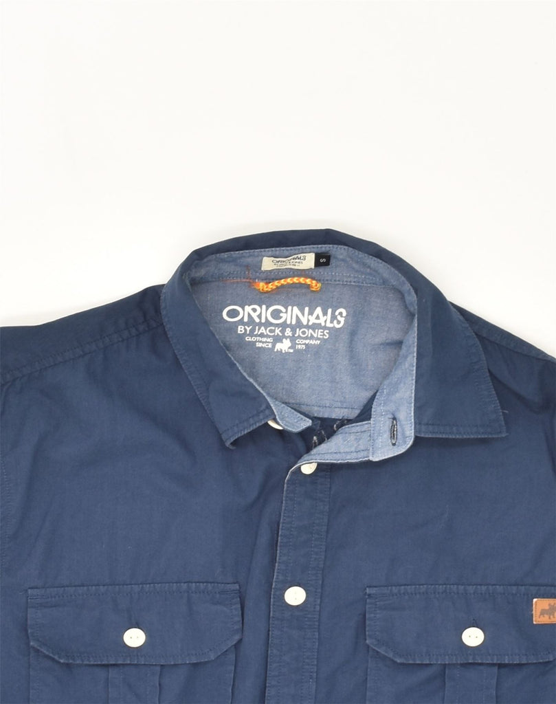 JACK & JONES Mens Originals Shirt Small Navy Blue Cotton | Vintage Jack & Jones | Thrift | Second-Hand Jack & Jones | Used Clothing | Messina Hembry 