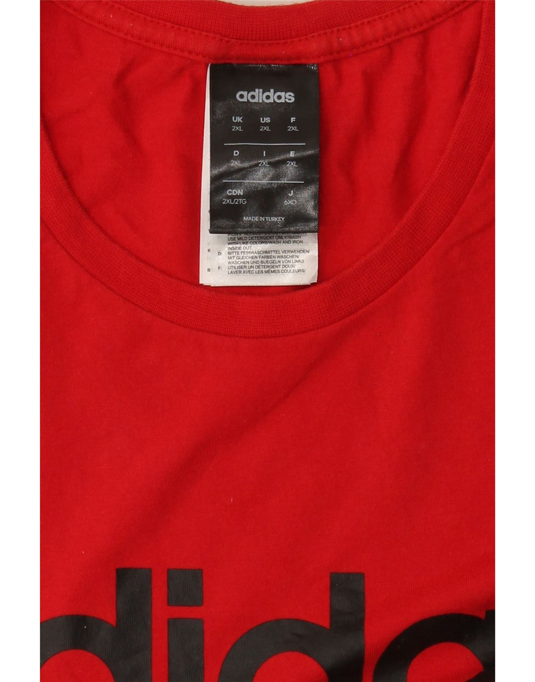 Adidas Mens Graphic T-Shirt Top 2XL Red Cotton