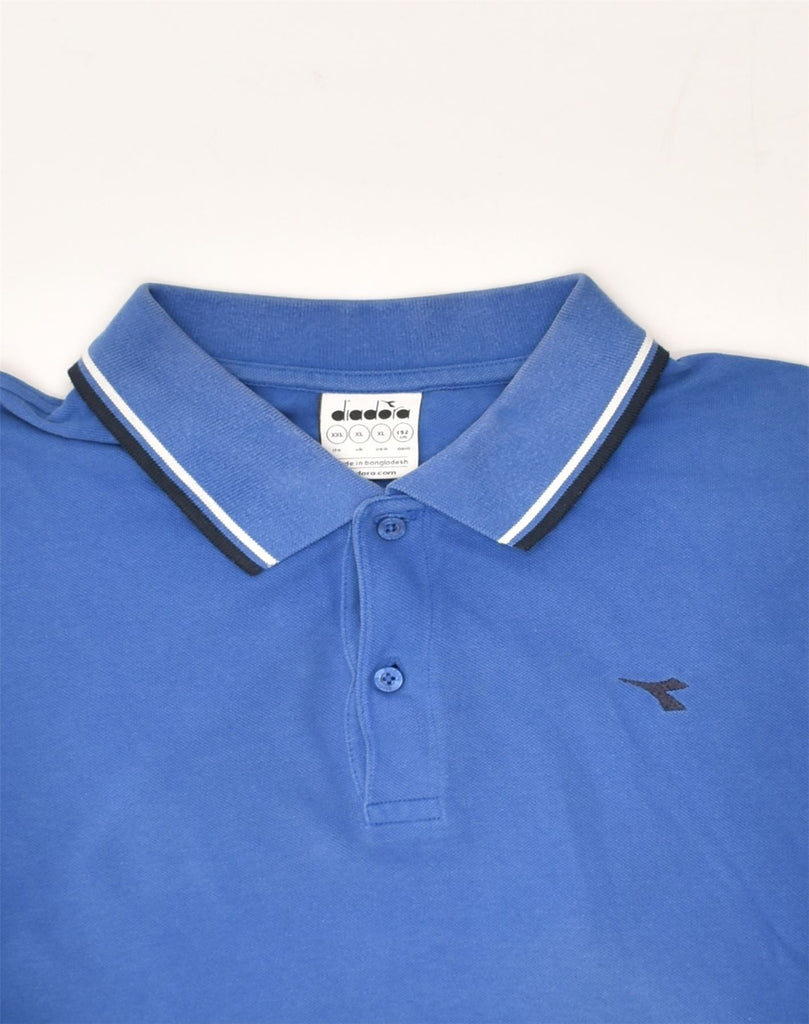 DIADORA Mens Polo Shirt XL Blue Cotton | Vintage Diadora | Thrift | Second-Hand Diadora | Used Clothing | Messina Hembry 