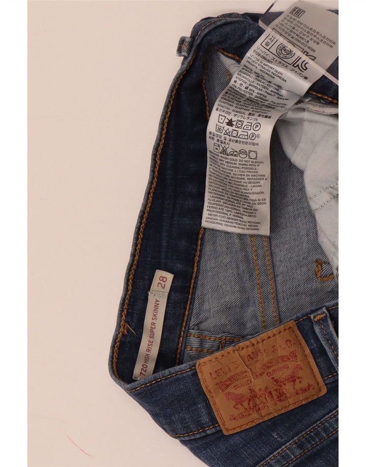 LEVI'S Womens 720 High Rise Denim Shorts W28 Medium Blue Cotton