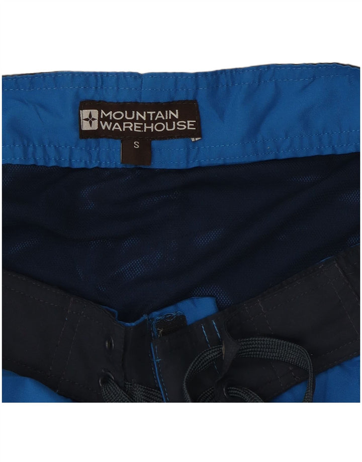 Mountain Warehouse Mens Swimming Shorts Small Blue Striped Polyester