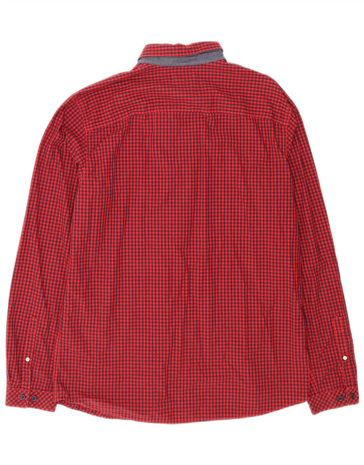 Jack & Jones Mens Shirt XL Red Gingham Cotton