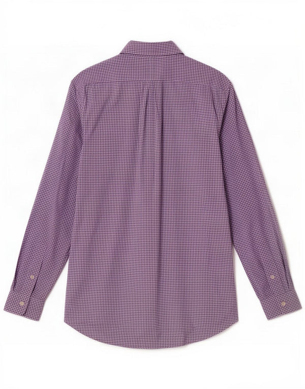 Polo Ralph Lauren Mens Shirt Medium Purple Gingham Cotton