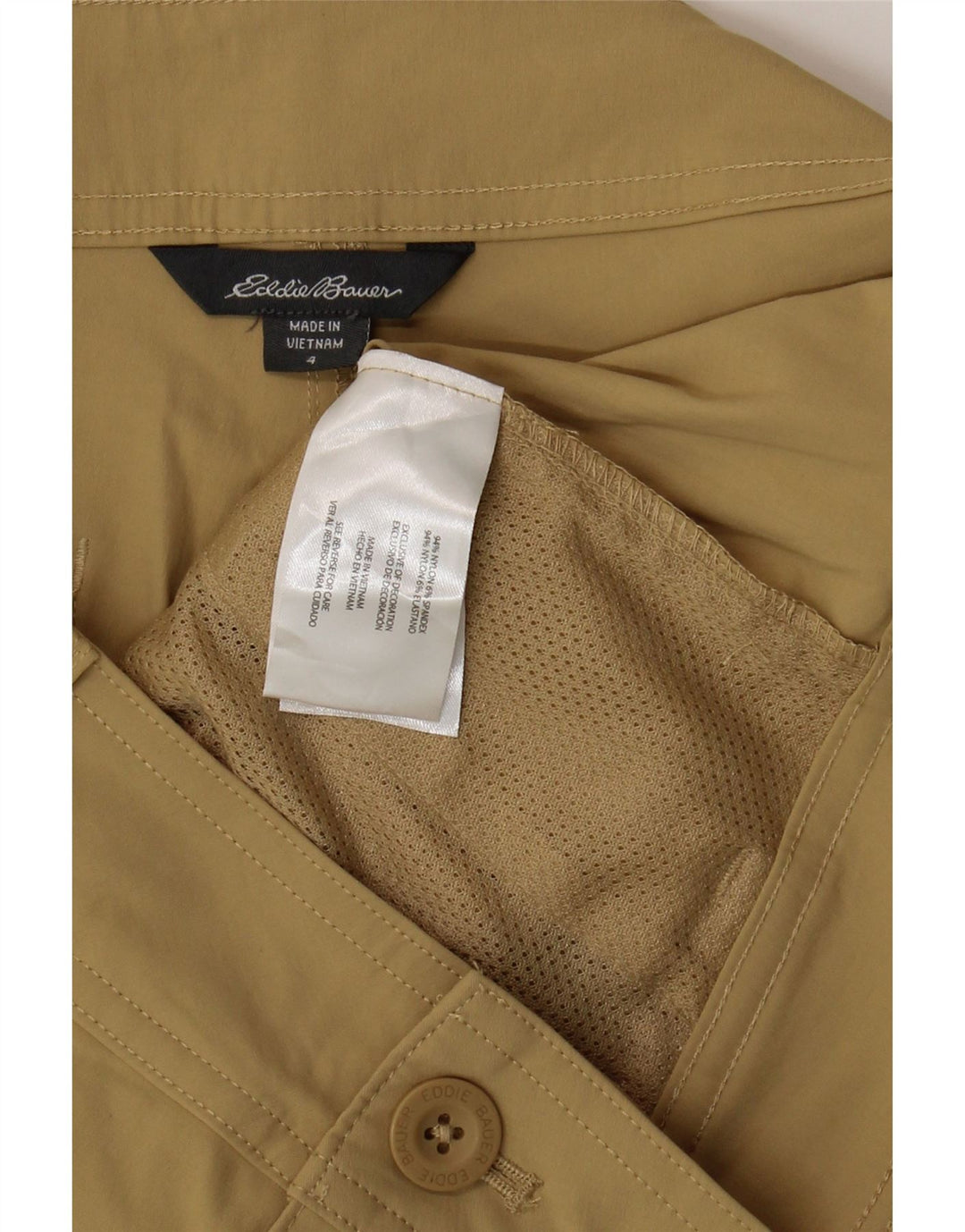 Eddie Bauer Womens Cargo Shorts US 4 Small W30 Beige Nylon