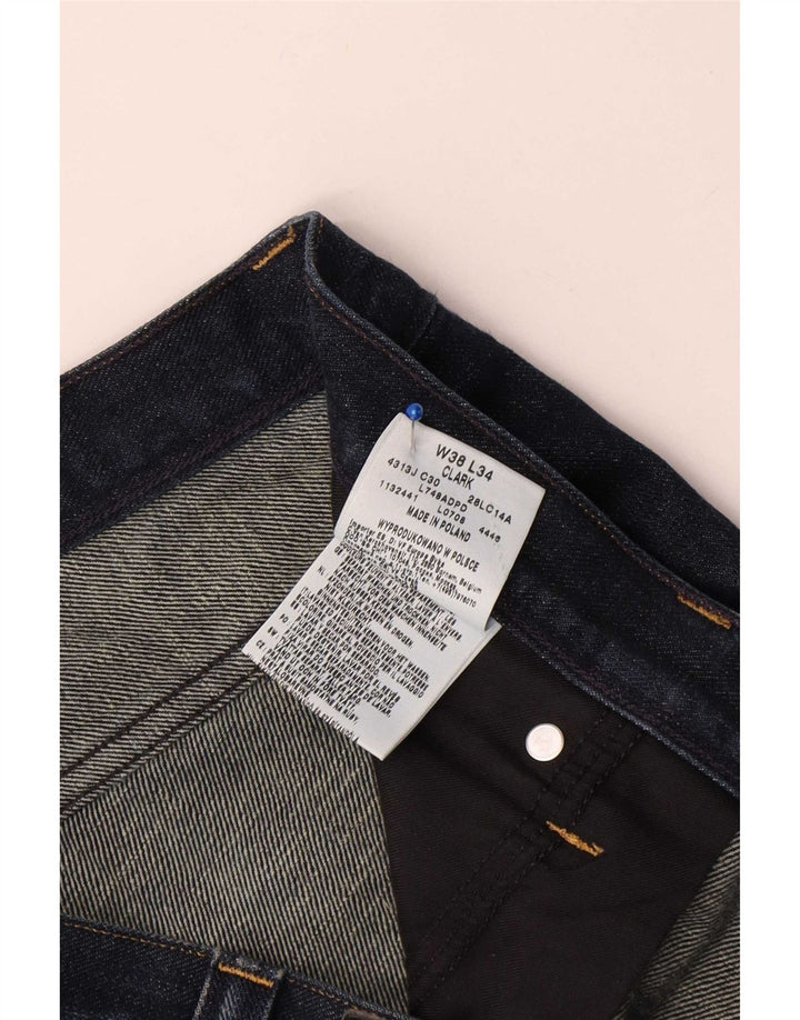 Wrangler Mens Clark Straight Jeans W38 L29 Navy Blue Cotton