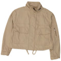 Superdry Womens Crop Oversized Utility Jacket UK 8 Small  Beige Cotton