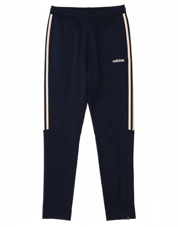 ADIDAS Boys Climalite Tracksuit Trousers 13-14 Years  Navy Blue Polyester