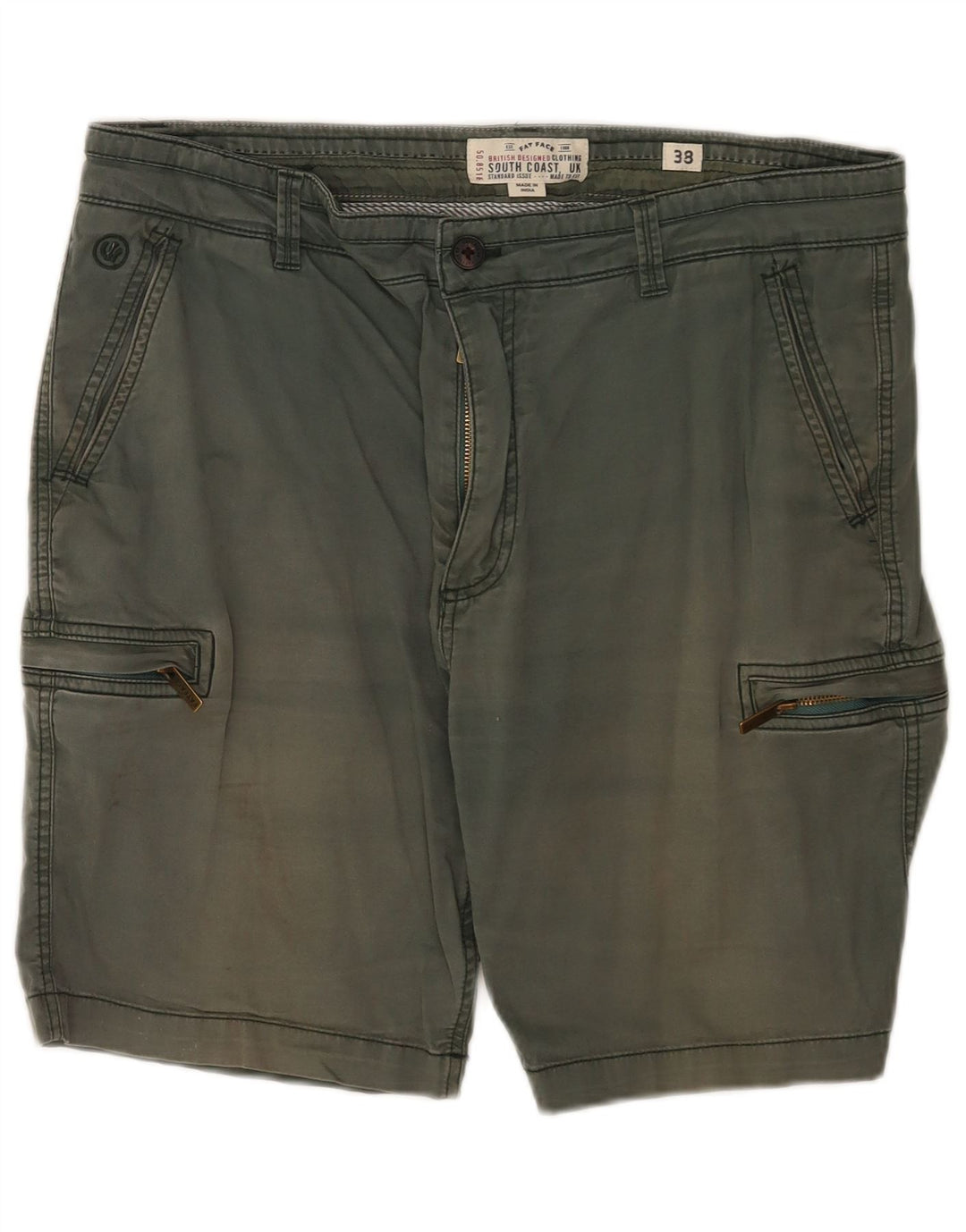 Fat Face Mens Regular Cargo Shorts W38 XL Green Cotton