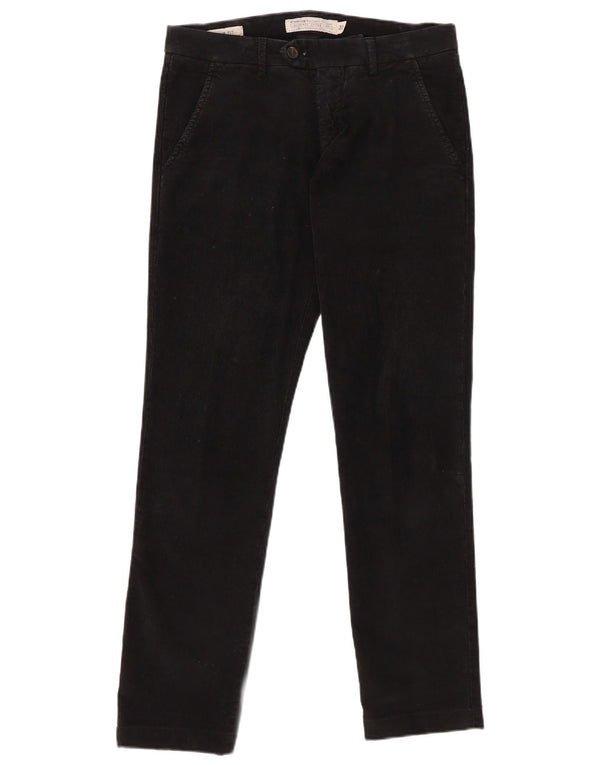 Roy Rogers Mens Straight Corduroy Trousers W31 L30 Black Cotton