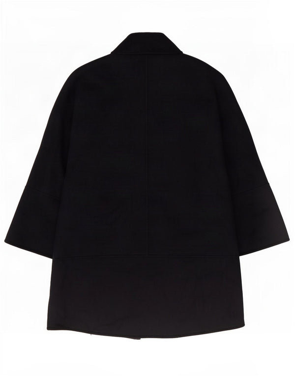 Zara Womens Open Oversized Overcoat UK 10 Small Navy Blue Wool