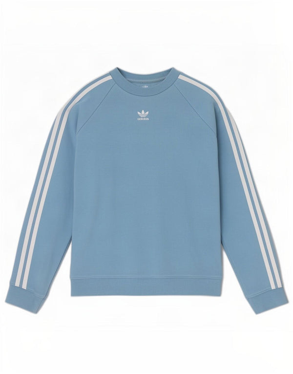 Adidas Womens Sweatshirt Jumper UK 8 Small Blue Cotton