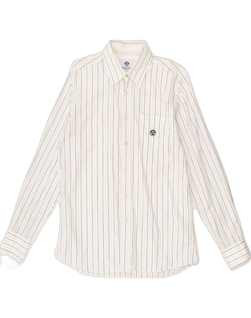 NORTH SAILS Mens Shirt Large White Pinstripe Cotton | Vintage North Sails | Thrift | Second-Hand North Sails | Used Clothing | Messina Hembry 