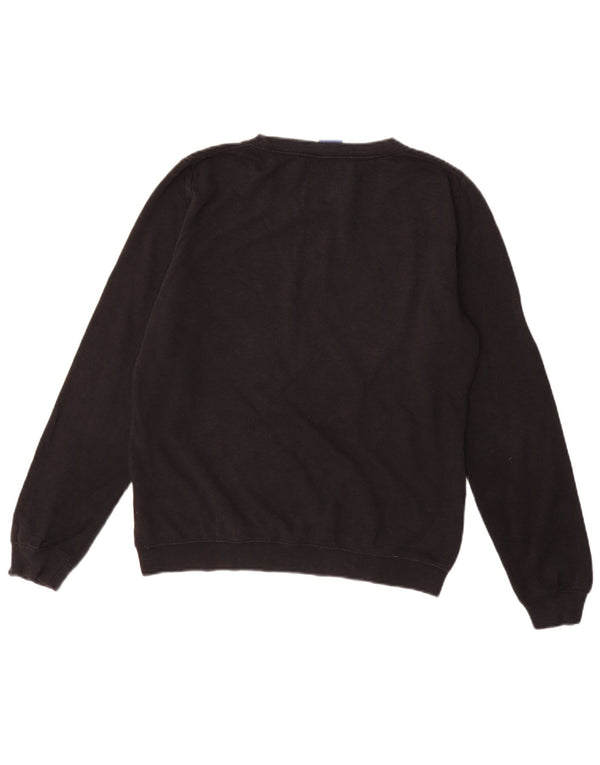 NIKE Womens Graphic Sweatshirt Jumper UK 14 Medium Black Cotton