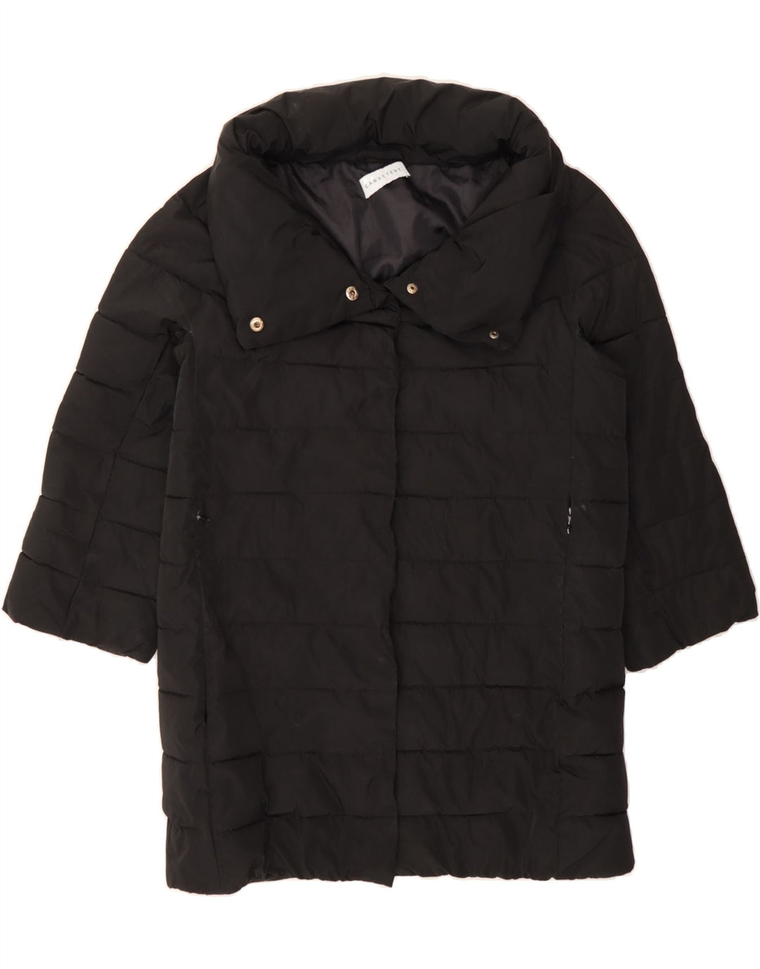 CARACTERE Womens Oversized Padded Coat UK 10 Small Black Polyester Vintage Caractere and Second-Hand Caractere from Messina Hembry 