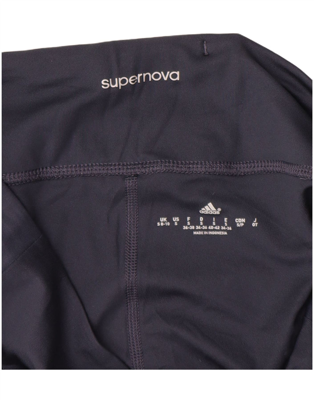 Adidas Womens Supernova Capri Leggings UK 8/10 Small  Navy Blue Polyester
