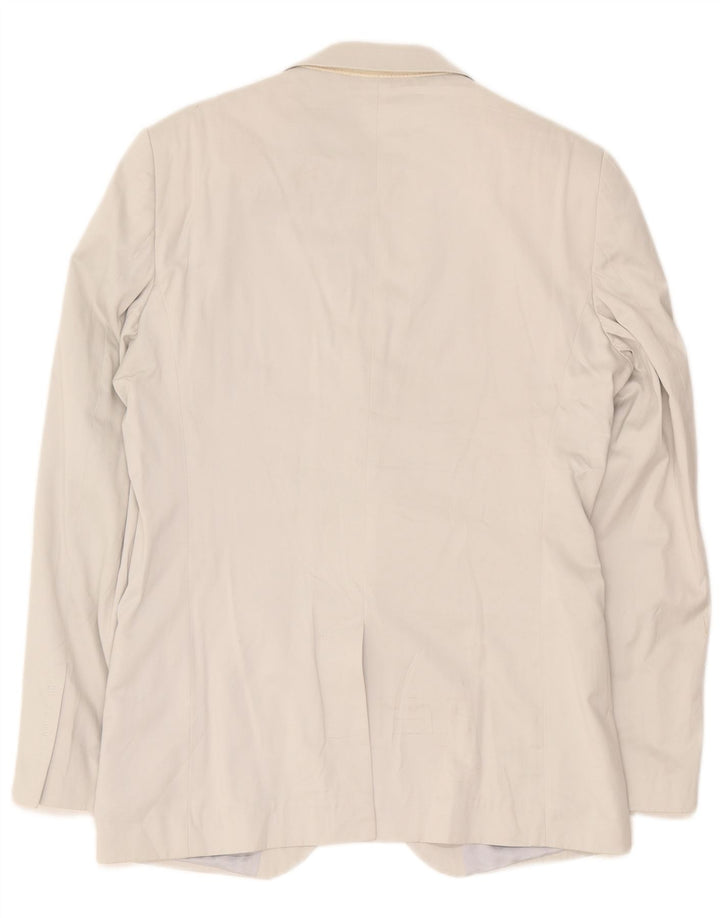 Zara Mens 2 Button Blazer Jacket EU 52 Large Beige Cotton