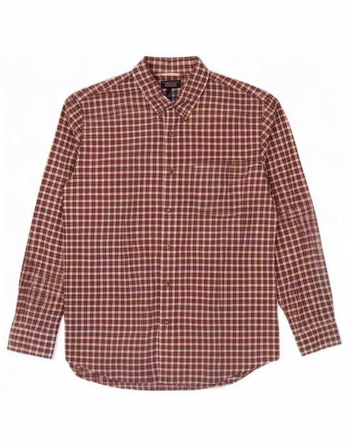 Chaps Mens Shirt 2XL Red Check Cotton