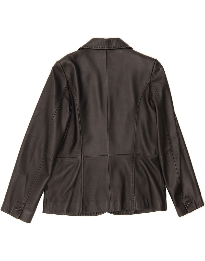 JOANNA HOPE Womens Leather Jacket UK 16 Large Black Leather Vintage Joanna Hope and Second-Hand Joanna Hope from Messina Hembry 