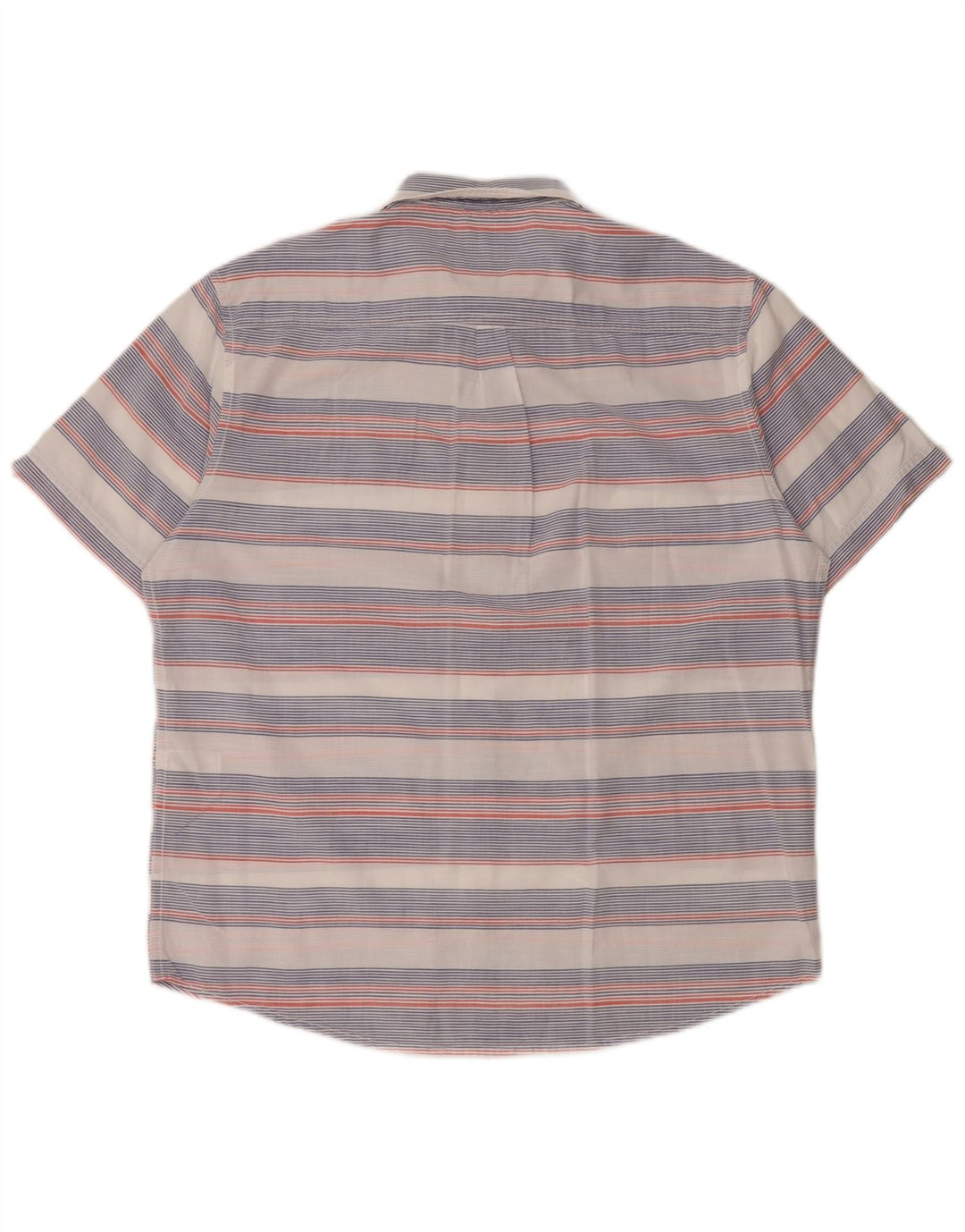 JAMES PRINGLE Mens Short Sleeve Shirt Medium White Striped Cotton