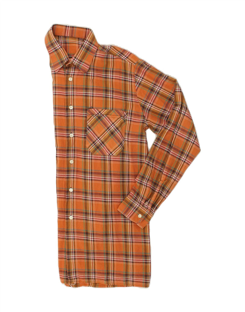 VINTAGE Mens Shirt Medium Orange Check | Vintage Vintage | Thrift | Second-Hand Vintage | Used Clothing | Messina Hembry 