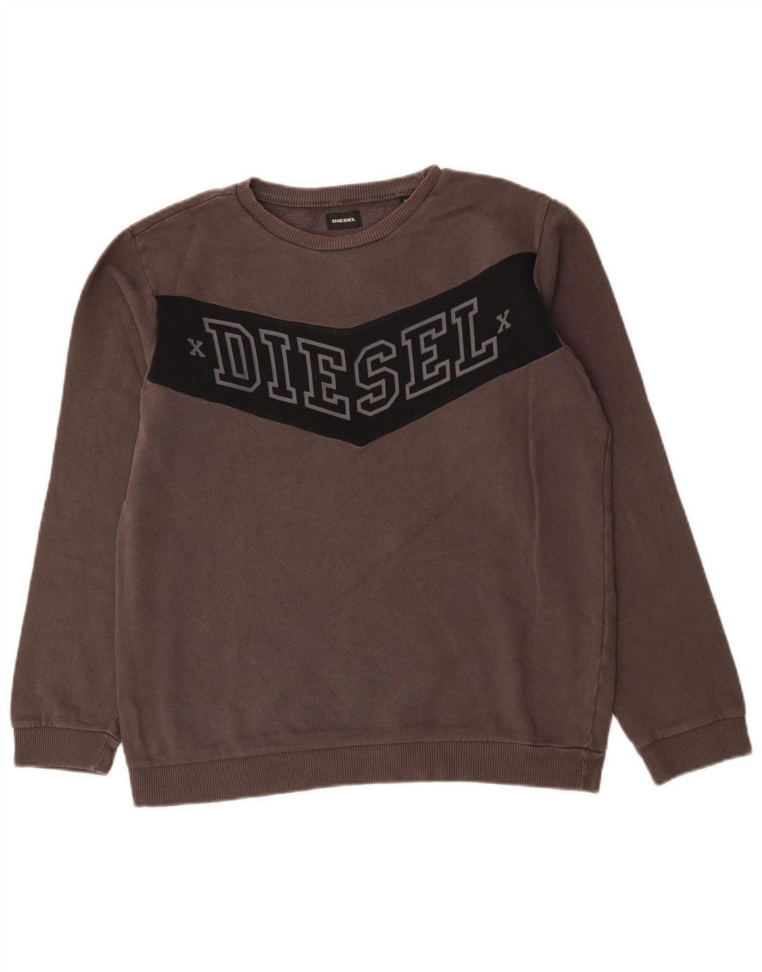 Diesel Mens Graphic Sweatshirt Jumper Small Grey Colourblock